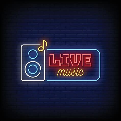 Live Music Neon Signs Style Text Vector Vector Art At Vecteezy