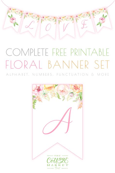 Complete Free Printable Floral Banner Set The Cottage Market