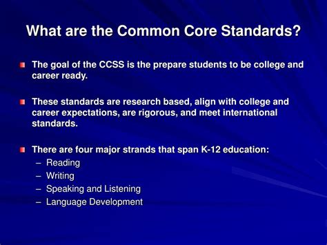 Ppt What Are The Common Core Standards Powerpoint Presentation Free