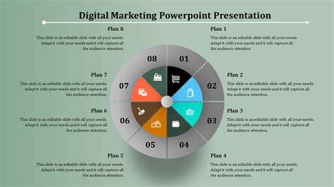 Digital Marketing Powerpoint Presentation With Circular Loop Design