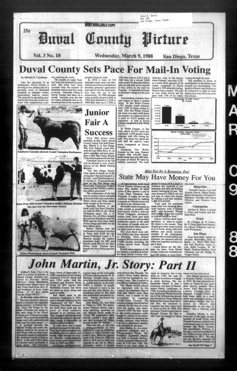 Duval County Picture (San Diego, Tex.), Vol. 3, No. 10, Ed. 1 Wednesday