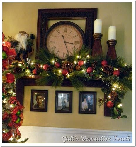 Scale down with a small tree. Gail's Decorative Touch: Mantel Shelf At Christmas