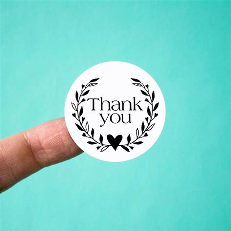 Thank You Wreath Circle Stickers Thank You Stickers Sticker Labels