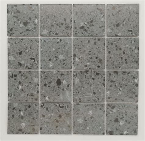 China Light Grey Concrete Terrazzo Floors Square Mosaic