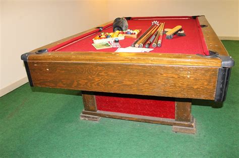 Vintage Montgomery Ward Crusader Slate Billiard Table Ebth
