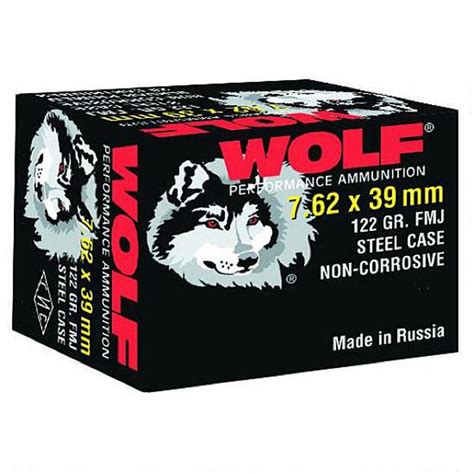 Wolf Performance 762x39 Ammunition 122 Grain Bi Metal Fmj Steel Case