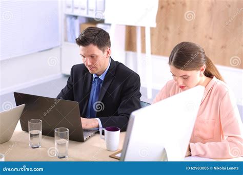 Business Meeting Manager Discussing Work With Stock Image Image Of
