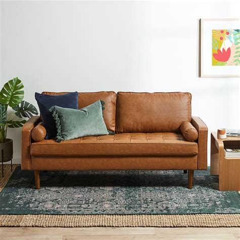 Giant corner settees are just the thing for family movie nights, and we've got lots of smaller options too. Temple & Webster Tan Stockholm Faux Leather Sofa & Reviews
