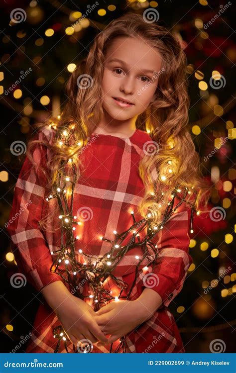 Girl At The Christmas Party Stock Image Image Of Dress Happy 229002699