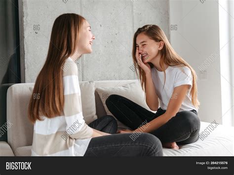 Two Cheerful Teenager Image And Photo Free Trial Bigstock