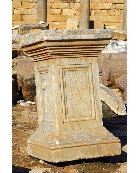 Prints Of Ancient Roman Pedestal Inscription Genio Coloniae Lepcis
