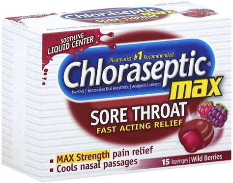 Buy Chloraseptic Max Strength Sore Throat Lozenges Wild Berries 15 Ea