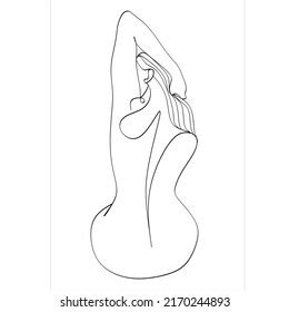Trendy Line Art Woman Body Minimalistic Stock Vector Royalty Free Shutterstock