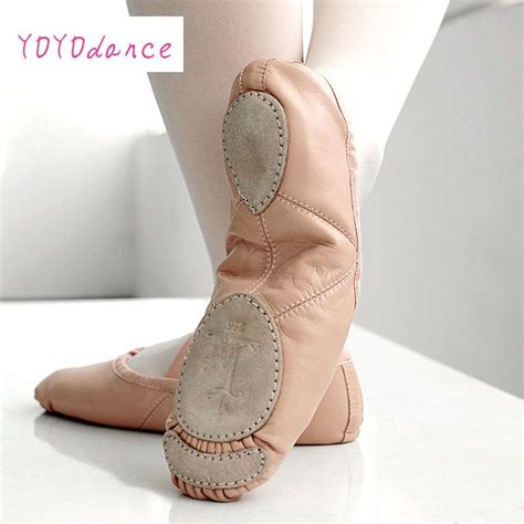 Brand New Leather Ballet Dance Shoes Professional Soft Women Ballet Shoes Split Sole Pink Black