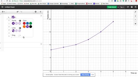 Desmos Plotting Data To Create A Line Graph Youtube