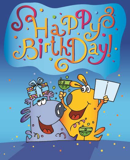 Funny Cartoon Birthday Cards Vector 01 Free Download