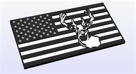 American Flag With Deer Svg And Dxf Cutting File Dogotal Etsy