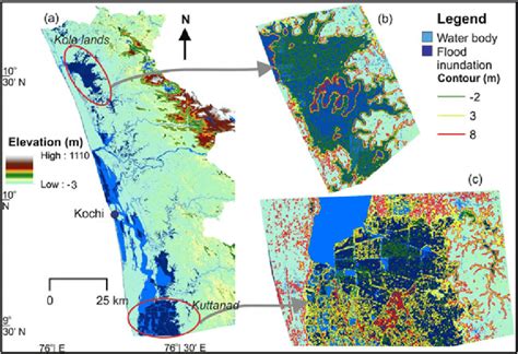 Maybe you would like to learn more about one of these? (a) DEM of the area showing pre-flood and flood, (b) flood inundation... | Download Scientific ...