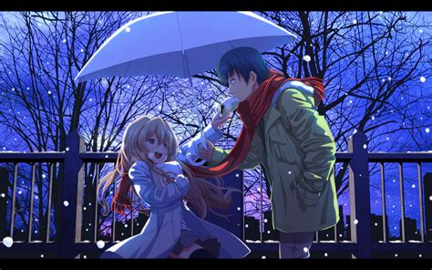 Download the background for free. anime, Couple, Snow, Winter, Toradora!, Aisaka Taiga ...