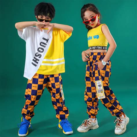 Ropa De Hip Hop Para Niños Top Corto Camiseta Chaleco Pantalones Para Correr Trajes De