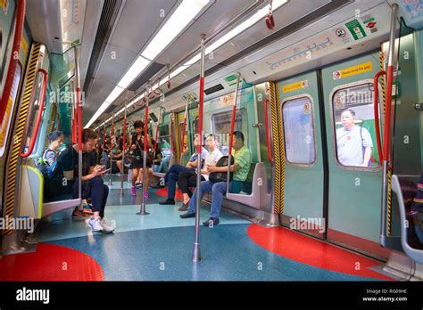 Hong Kong September 02 2016 Inside An Mtr Train On The East Rail