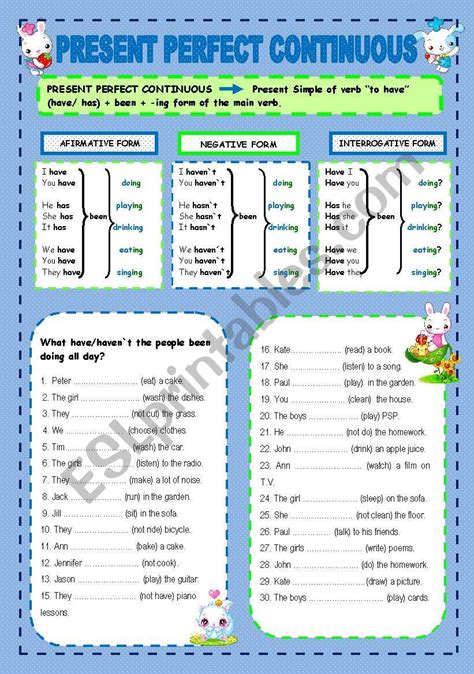 Present Perfect Simple Continuous Exercises