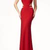 Hualong Sexy Halter Sleeveless Red Cut Out Maxi Dress Online Store
