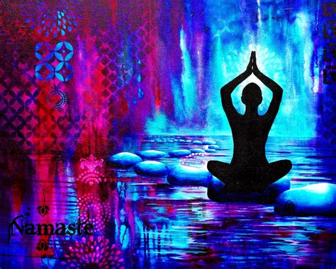 Namaste Yoga Painting Giclee Print On Fine Art Paper Etsy