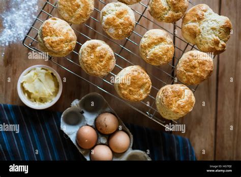 Baked Scone Pastry Eggs Bakery Concept Stock Photo - Alamy