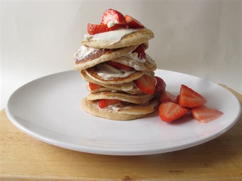 Strawberries and Cream Pancake Stack