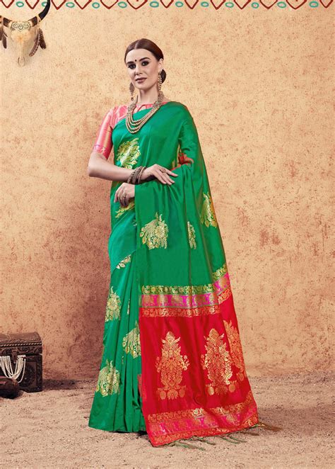 Multi Color Banarasi Silk Heavy Traditional Banarasi Silk