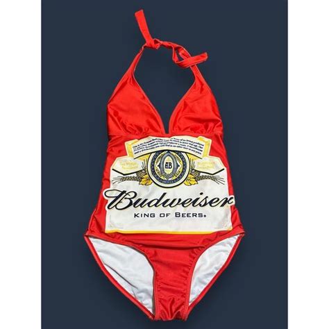 Budweiser Swim Budweiser King Of Beers Low Back One Piece Swimsuit Beer Logo Xl Poshmark