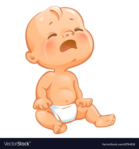 Portrait Crying Baby Royalty Free Vector Image