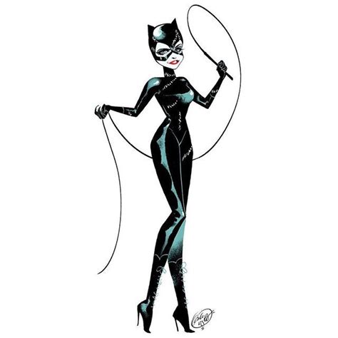 A Drawing Of A Woman In Catwoman Costume Holding A Whip With One Hand