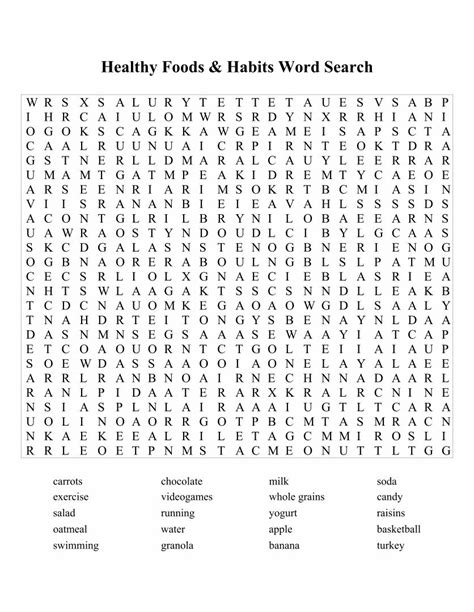 10 Best Wellness Word Search Puzzle Printable Printablee Com