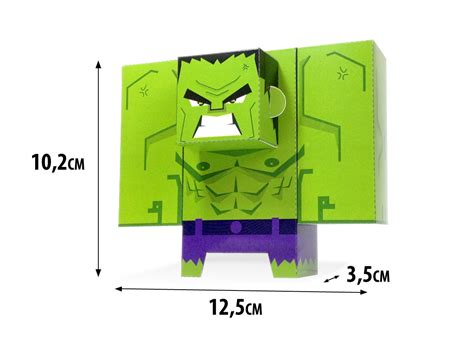 Hulk Paper Toy Boneco De Papel Pac Com 4 Itens Frete Grátis
