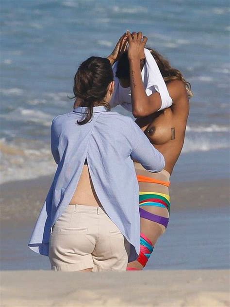 Jourdan Dunn Topless On The Set Of A Photoshoot On A Beach In Rio De