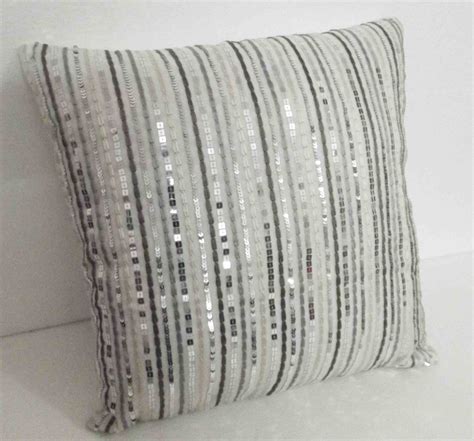White Pillow Sequin Pillow Sequin Throw Pillow Decorative Etsy