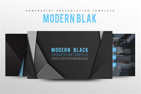 Modern Black Powerpoint Template Presentation Templates ~ Creative Market