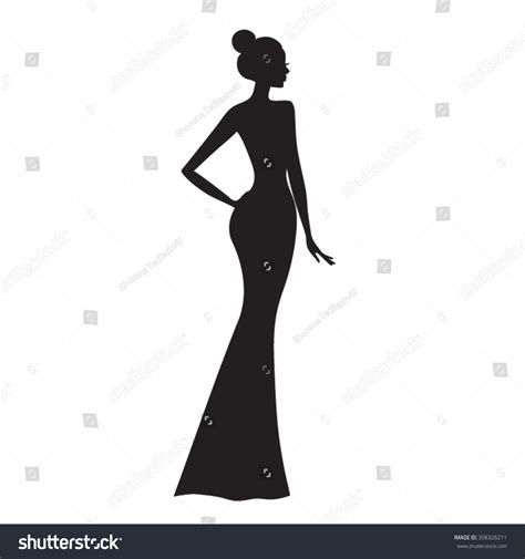 Fashion Model Silhouette Beautiful Woman Vector Stock Vector 308326211