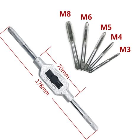 New 6pcsset 3f Hand Screw Thread Metric Plug Tap Set M3 M4 M5 M6 M8