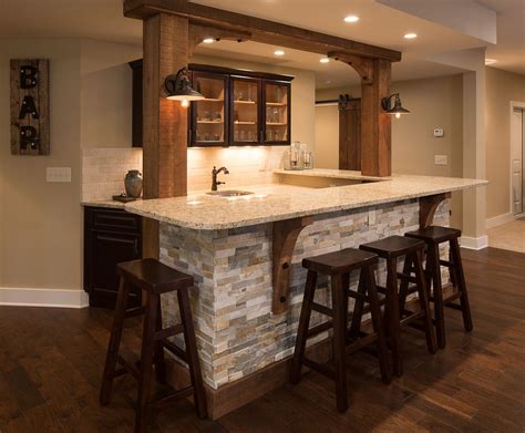 A Kitchen With Two Stools And An Island In The Middle Of The Room Is