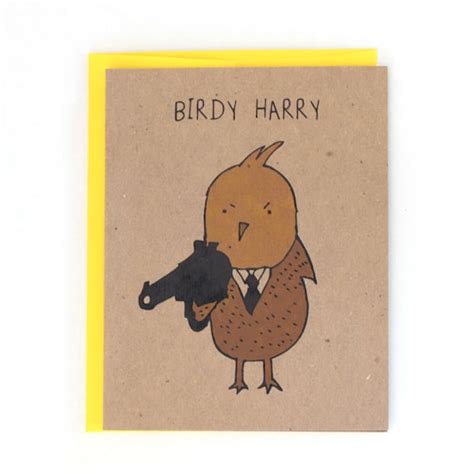 Funny Dirty Harry Birdy Man Greeting Card