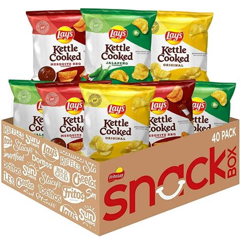 Lays Kettle Cooked Potato Chips Variety Pack 40 Count