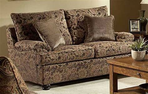 Rich Floral Chenille Traditional Living Room Sofa And Loveseat Set