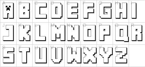 Minecraft Letters Font Minecraft Font Minecraft Printables Alphabet
