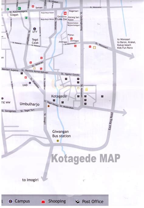 Kotagede Map Yogyakarta Tourism Maps Travel Guides