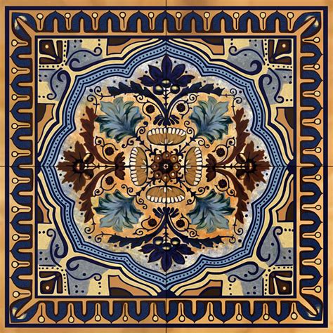 Italian Blue Custom Ceramic Tile Backsplash 12 Inch Mural Etsy