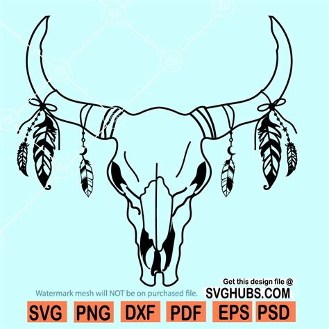 Cow Skull With Feathers Svg Cow Skull With Feathers Svg Cow Skull Svg