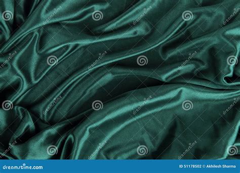 Dark Green Satin Silk Velvet Cloth Fabric Background Stock Photo
